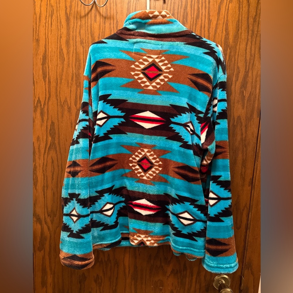 Aztec Patterned Fleece Jacket - image 7